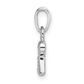 14K White Gold Polished .01ct Diamond Initial R Charm